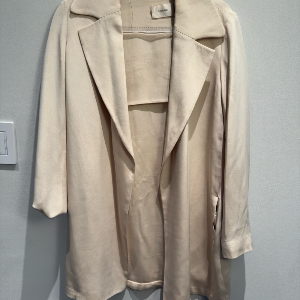 Suistudio Cream Chic Satin Blazer 36 R Women’s
